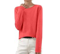 Women's Knit Jumpers Cable Ribbed Cashmere Sweater Chunky Wool Blend Pullover Crewneck Long Sleeve Jumpers Lightweight Knitted Top Basic Stretch Loungewear T-Shirt Spring Summer Office Wear