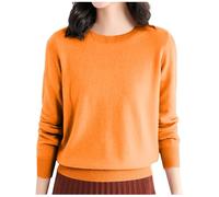 Women's Knit Jumpers, Crewneck Jumper Womens Cable Knit Long Sleeve Striped Crewneck Pullover Tunic Patchwork Tops Women Crew Neck Thick Jumpers for Women Uk Tops Soft for Ladies