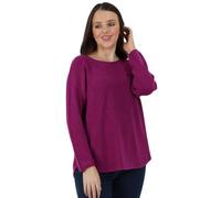 Womens Knit Long Sleeve Jumper, Ladies Plain Italian Knitted Loose Fit Sweater Pullover Top - Magenta