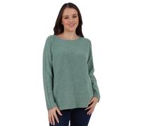 Womens Knit Long Sleeve Jumper, Ladies Plain Italian Knitted Loose Fit Sweater Pullover Top - Sage Green