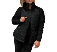 Women's Knit Patchwork Puffy Jacket Patchwork Jackets For Women 2024 Cozy Fall/Winter Outerwear (Black, XL)