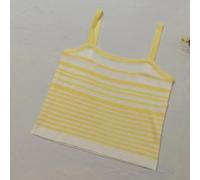 Women's Knit Suspenders Vests, Assorted Colors, Hong Kong Style Contrast Design, Loose Casual Tank Tops for Daily Wear(Average size Yellow)