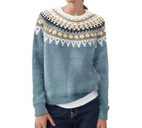 Womens Knit Sweater for Women Women's Pullover Sweaters Jacket Womans Colorblock Crew Neck Cardigan V Light Blue Tights Ghost Oversized Turtle Clean Girl Clothes Ugly Christmas