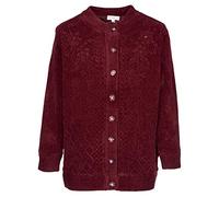 Womens Knitted Cardigans with Floral Embroidery Chunky Cable Designer Button Cardigan Crew Neck (Large/X-Large, Sand) (Small/Medium, Maroon)