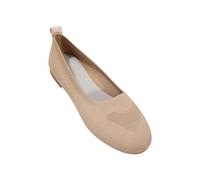 Women's Knitted Casual Ballet,Lightweight Knitted Ballerina Flats,Slip On Round Top Ballet Flat,Easy to Put On and Take Off,for Formal and Informal Occasions Beige