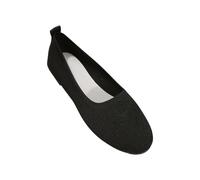 Women's Knitted Casual Ballet,Lightweight Knitted Ballerina Flats,Slip On Round Top Ballet Flat,Easy to Put On and Take Off,for Formal and Informal Occasions Black