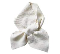 Women's Knitted Cross Collar Winter Scarf - Thicken Warm Solid Color Crochet Loophole Slim Neckerchief With Sweet Bowknot Neck Warmer, Woolen Cross-Neck Guard and Bib