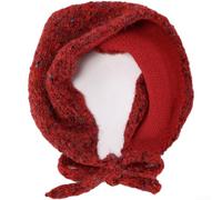 Women's Knitted Ear Warmer Headband with Tie, Winter Warm Fleece Neck | Scarf Gaiter, Adjustable Thermal Earmuffs for Cold Weather, Soft Speckle Pattern Wrap, 105cm Length(5# Red)