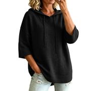 Women's Knitted Hooded Jumper with Drawstring, Loose Fit Knit Sweatshirt, Autumn Winter Outerwear