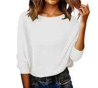 Womens Knitted Jumper Batwing Sleeve Jumpers for Women Boat Neck Off Shoulder Dolman Loose Knitted Sweaters Ladies Casual Pullovers Tops Elegant Solid Color Long Sleeve Autumn Sweater White