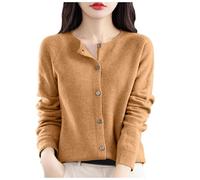 Womens Knitted Jumper, Korean Style Autumn Winter Women's Needle Knitted Round Neck Pullover Sweater Loose Fit Casual Outerwear Cardigan