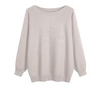 Womens Knitted Jumper, Women's Batwing Sleeve Boat Neck Oversized Knit Pullover For Cozy Fall And Winter Seasons