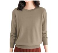 Womens Knitted Jumpers, Womens Winter Sweater, Crew Neck Cable Knit Ribbed Sweater Long Sleeve Tops Casual Knitwear Knitted Cricket Jumper Womens Stretch