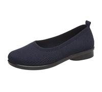Women's Knitted Mesh Round Toe Comfortable Elegant Ballet Casual Soft Walking Work Shoes Womans Shoes 10 (Blue, 4)