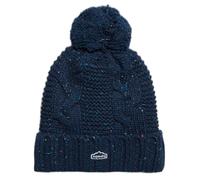 Women's knitted pom-pom hat Superdry Bleu TU