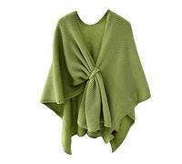 Womens Knitted Shawl Wrap Crochet Knitted Scarf Shawl Solid Poncho Brush Cashmere Casual Elegant Fall Plain Sweater Fleece Scarf Coat Plus Size Shurgs Green One Size