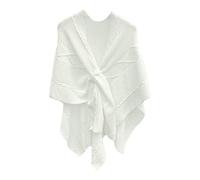 Womens Knitted Shawl Wrap Solid Front Crisscross Shawl Cardigan Outwear Plus Size Fall Winter Warm Scarf Cozy Ponchos Draped Knitted Cape Cardigan For Evening dress Wedding Shawls White One Size