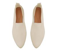 Women's Knitted Stiletto Toe Shoes - Comfortable Flat Flats without Laces, beige, 9 UK