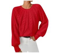 Women's Knitted Sweater, Women Winter Sweater, Jumpers Long Sleeve Knit Tops Ladies Crew Neck Sweaters Casual Loose Fit Pullover Soft and Skin-Friendly Stretch Jumper