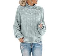 Women's Knitted Sweater Women's Clothing Thick Thread High Neck Pullover Sweater Women Soft Sweaters for Women 4