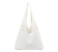 Womens Knitted Tote Bag, Mesh Shoulder Handbag, Large Summer Shopper Bag, Boho Knit Shoulder Bag, for Beach Vacation, Daily Grocery Shopping, Weekend Stroll and Casual Holiday Outfits
