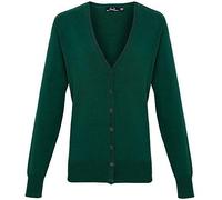 Womens Knitted V-Neck V Neck Cardigan GREEN BLACK GREY RED BLUE by Premier