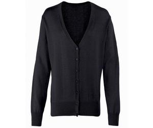 Womens Knitted V-Neck V Neck Cardigan GREEN BLACK GREY RED BLUE by Premier