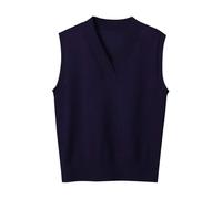 Womens Knitted Waistcoat V Neck Sleeveless Vest Tops Vintage Casual Sweaters Jumper Solid Color Tank Top Pullover Basic Plain Shirts Knitwear Slim Fit Petite Women Ladies