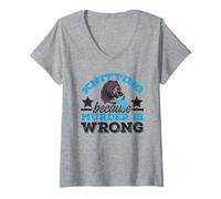 Women's Knitting Because Murder is Wrong - Knit and Stitch Bear V-Neck T-Shirt