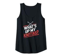 Womens Knitting Community Phrase What's Up My Knittas Tank Top