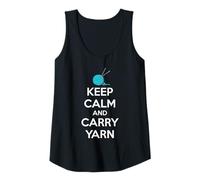 Womens Knitting Lover - Keep Calm and Carry Yarn Funny Crochet Tank Top