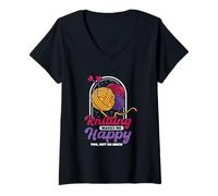 Women's Knitting Makes me Happy - Crocheter Crochet Knitting V-Neck T-Shirt