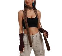 Women's Knitting Scarf, Soft Star Pattern Neckwrap for Streetwear, Women Men Unisex Gothic Knit Long Neck Warmer for Winter Autumn, Novelty All Matching Casual Neckwear Evening Dresses Wedding