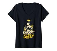 Women's Knockout Queen Boxer Fighting V-Neck T-Shirt