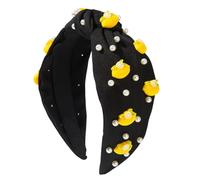 Women's Knotted Headband With Fruit Nail Pearl And Lemon Details A And Cute Hair Accessory For A Fun Fashion Statement
