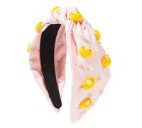 Women's Knotted Headband With Fruit Nail Pearl And Lemon Details A And Cute Hair Accessory For A Fun Fashion Statement