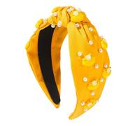 Women's Knotted Headband With Fruit Nail Pearl And Lemon Details A And Cute Hair Accessory For A Fun Fashion Statement