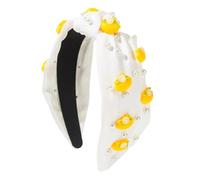 Women's Knotted Headband With Fruit Nail Pearl And Lemon Details A And Cute Hair Accessory For A Fun Fashion Statement