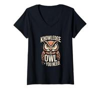 Womens Knowledge is Owl You Need Insight V-Neck T-Shirt