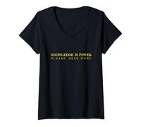 Women's Knowledge is Power. Please, Read More. Funny Sarcastic Tee V-Neck T-Shirt