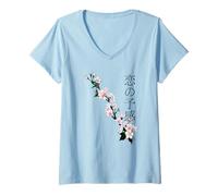 Womens Ko no Yokan and Cherry Blossoms V-Neck T-Shirt