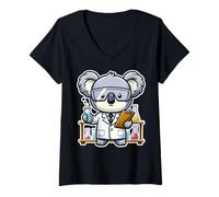 Women's Koala Bear Lover Chemistry Scientist Gifts - Koala Chemist V-Neck T-Shirt