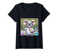 Women's Koala Chemist Gifts - Koala Bear Lover Chemistry Scientist V-Neck T-Shirt