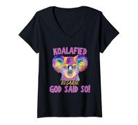 Womens Koalafied Because God Said so Christian Bible Jesus Lovers V-Neck T-Shirt