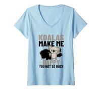 Women's Koalas Make Me Happy You Not So Much Funny Koala V-Neck T-Shirt
