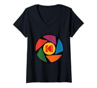 Womens KODAK Aperture Design V-Neck T-Shirt