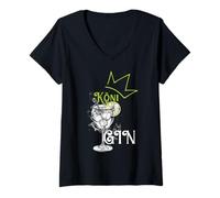 Womens Köni Gin Funny Drink Women Design V-Neck T-Shirt