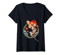 Women's Koi Fish Japanese Glass Blowing Glass Artist V-Neck T-Shirt