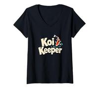 Women's Koi Fish Keeper Pond Lover V-Neck T-Shirt