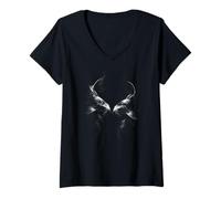 Women's Koi Fish yin and yang Harmony Japanese Style V-Neck T-Shirt